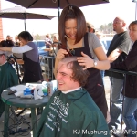 Cancer Awareness Supporters Shave Heads